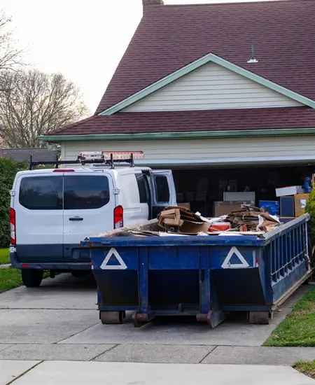 Dumpster in front of home